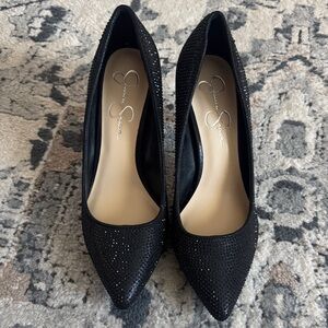 Jessica Simpson Black Sparkle Heels